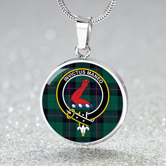 Armstrong Modern Tartan Crest Circle Necklace