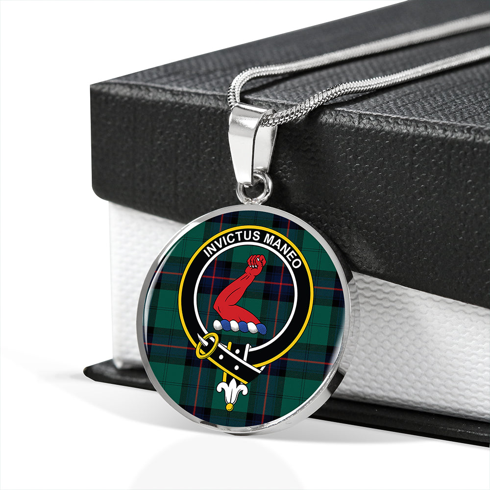 Armstrong Modern Tartan Crest Circle Necklace