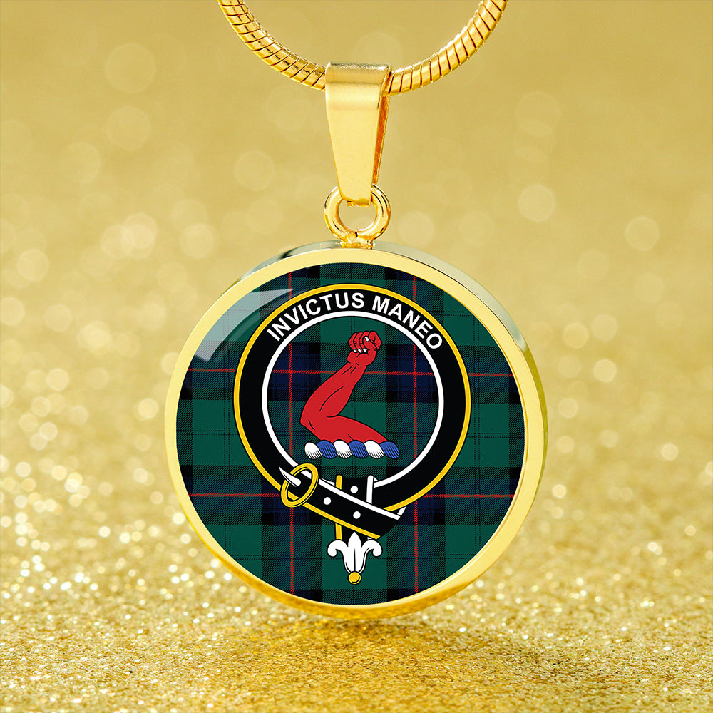 Armstrong Modern Tartan Crest Circle Necklace