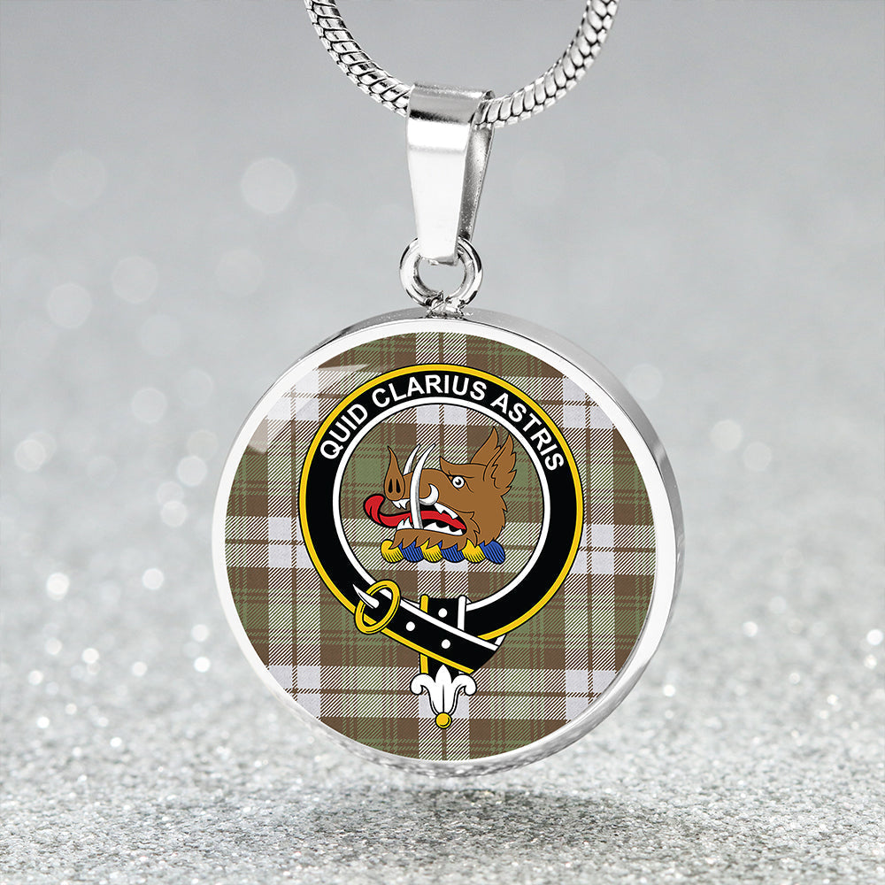 Baillie Dress Ancient Tartan Crest Circle Necklace