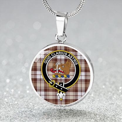 Baillie Dress Modern Tartan Crest Circle Necklace