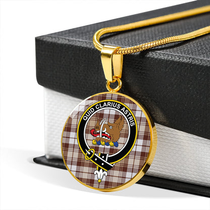 Baillie Dress Modern Tartan Crest Circle Necklace