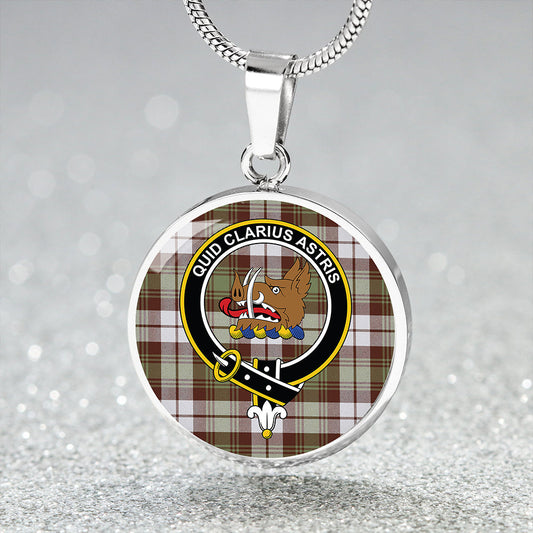 Baillie Dress Weathered Tartan Crest Circle Necklace