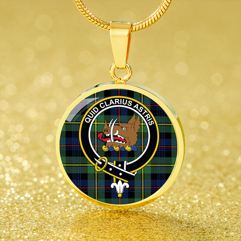 Baillie Modern Tartan Crest Circle Necklace