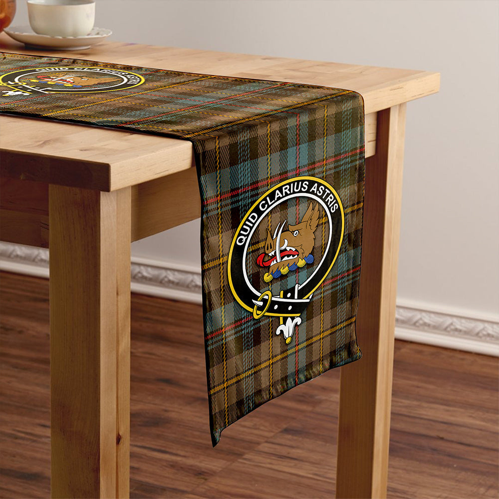 Baillie Weathered Tartan Crest Table Runner