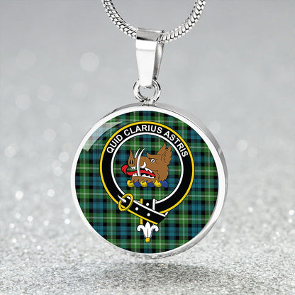 Baillie of Polkemmet Ancient Tartan Crest Circle Necklace