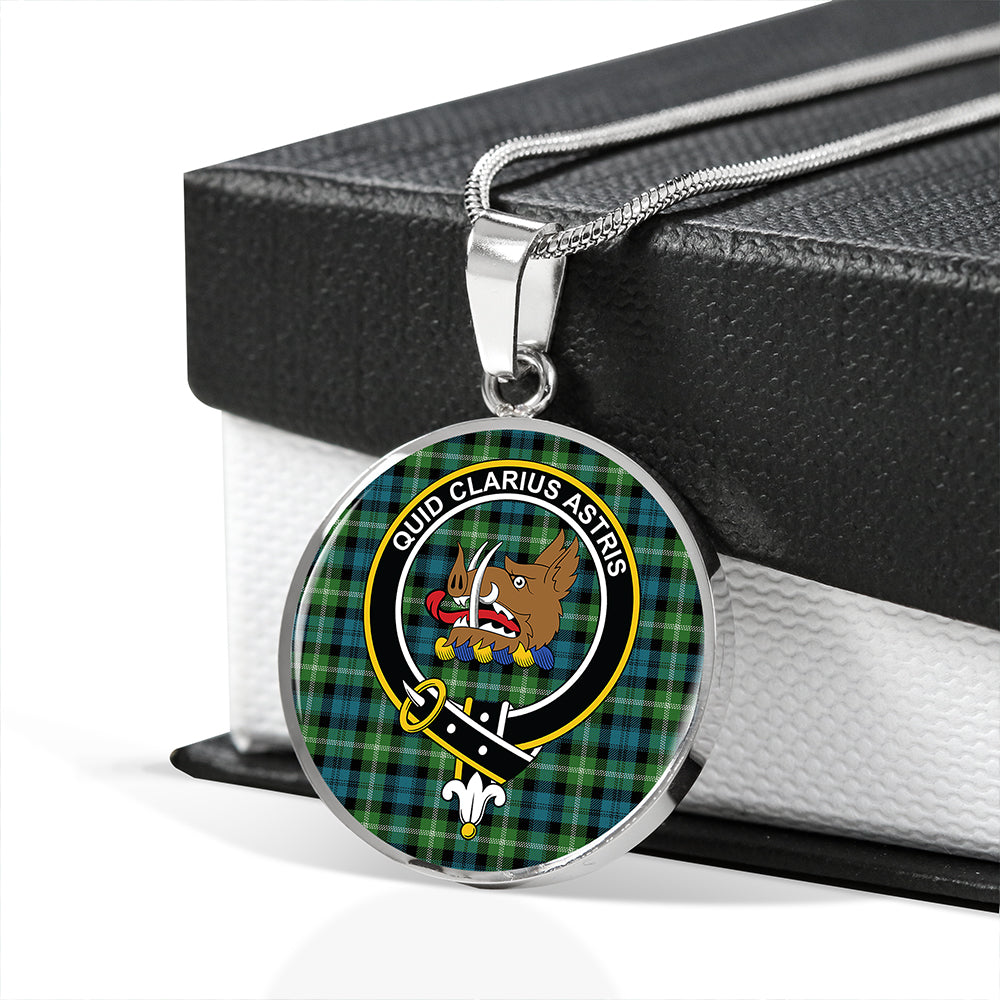 Baillie of Polkemmet Ancient Tartan Crest Circle Necklace