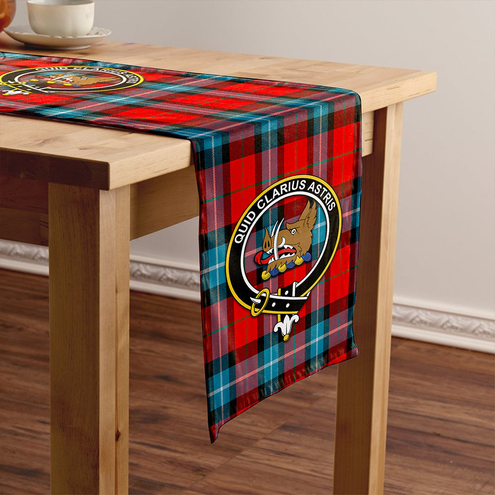 Baillie of Polkemmet Red Weathered Tartan Crest Table Runner