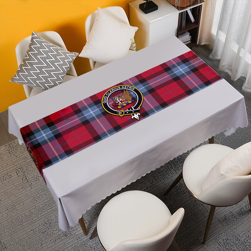 Baillie of Polkemmet Red Tartan Crest Table Runner