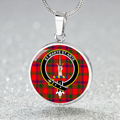 Bain Tartan Crest Circle Necklace