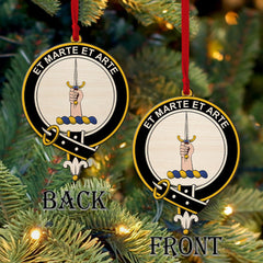 Bain Tartan Crest Wood Acrylic Ornament