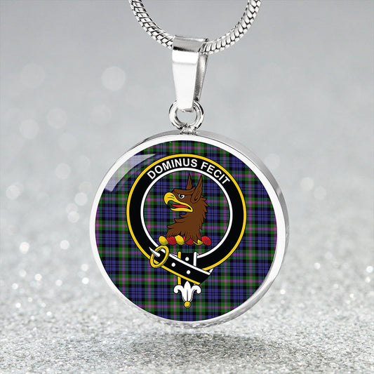 Baird Modern Tartan Crest Circle Necklace