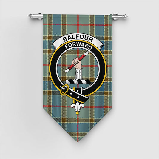 Balfour Blue Tartan Crest Gonfalon