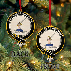 Barclay Tartan Crest Wood Acrylic Ornament