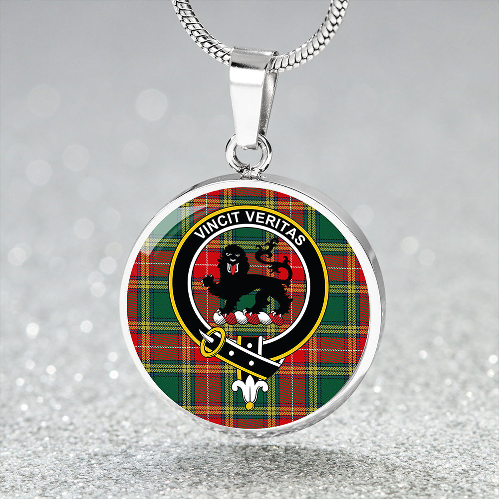 Baxter Modern Tartan Crest Circle Necklace