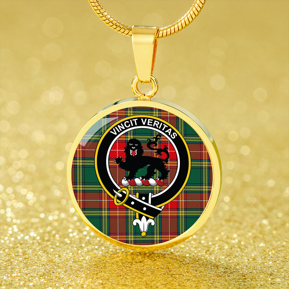 Baxter Modern Tartan Crest Circle Necklace
