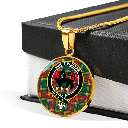 Baxter Modern Tartan Crest Circle Necklace