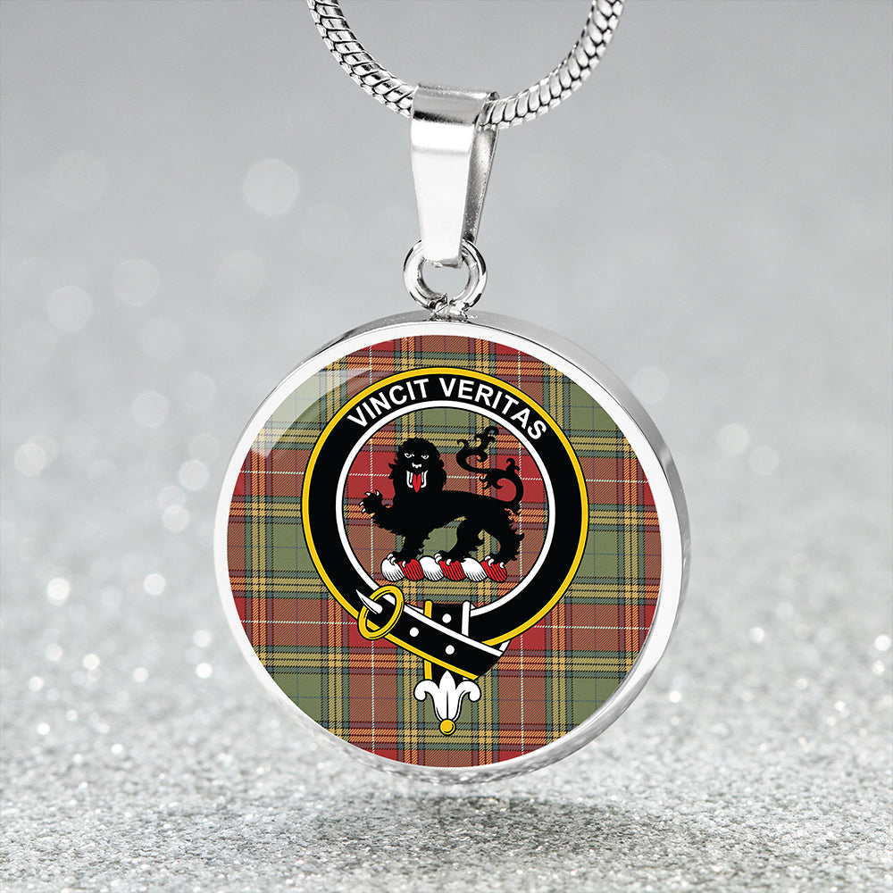 Baxter Weathered Tartan Crest Circle Necklace