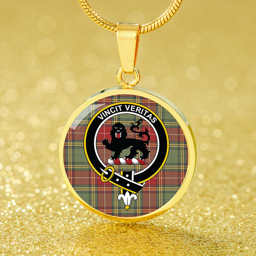 Baxter Weathered Tartan Crest Circle Necklace