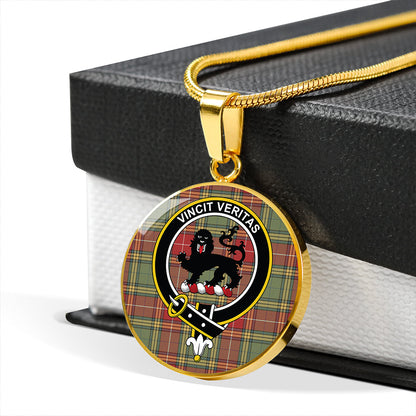 Baxter Weathered Tartan Crest Circle Necklace