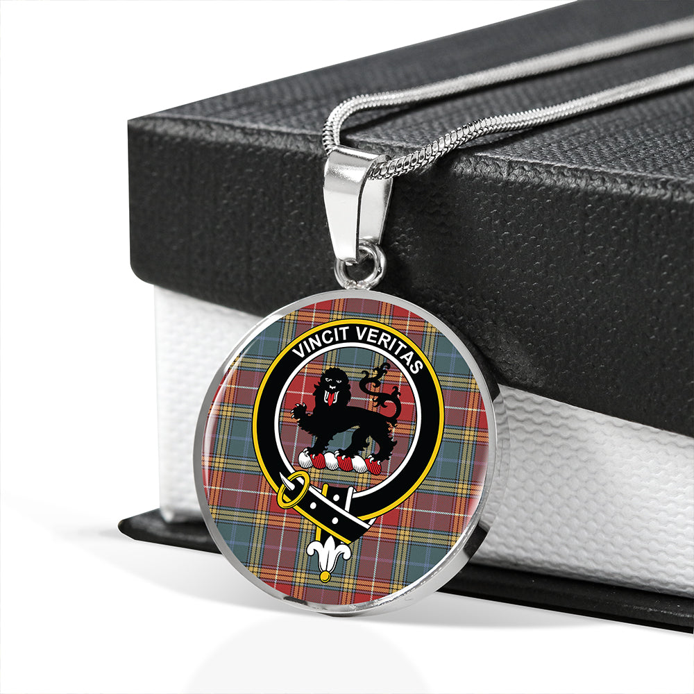 Baxter of Balgavies Weathered Tartan Crest Circle Necklace