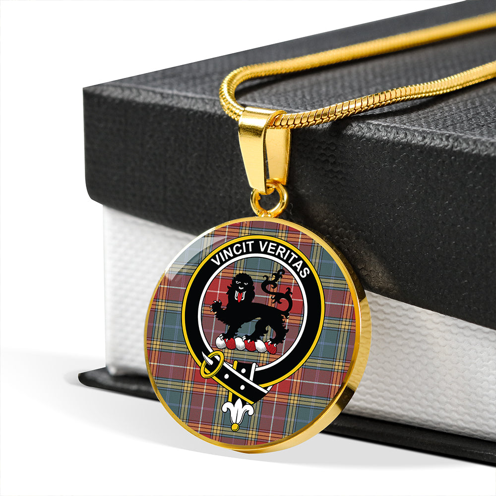 Baxter of Balgavies Weathered Tartan Crest Circle Necklace