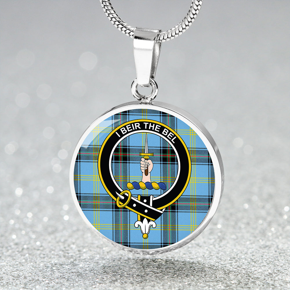 Bell of the Borders Modern Tartan Crest Circle Necklace