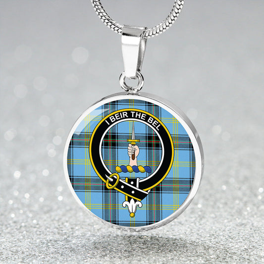 Bell of the Borders Modern Tartan Crest Circle Necklace