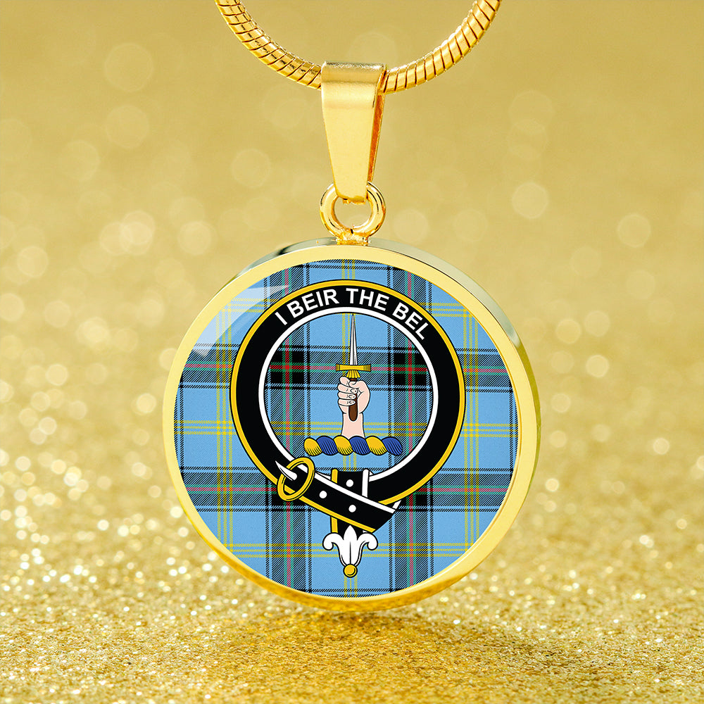 Bell of the Borders Modern Tartan Crest Circle Necklace