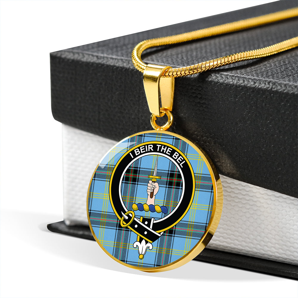 Bell of the Borders Modern Tartan Crest Circle Necklace