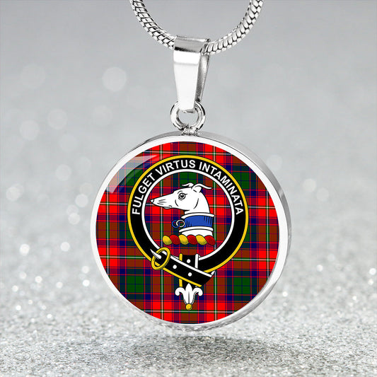 Belshes Tartan Crest Circle Necklace