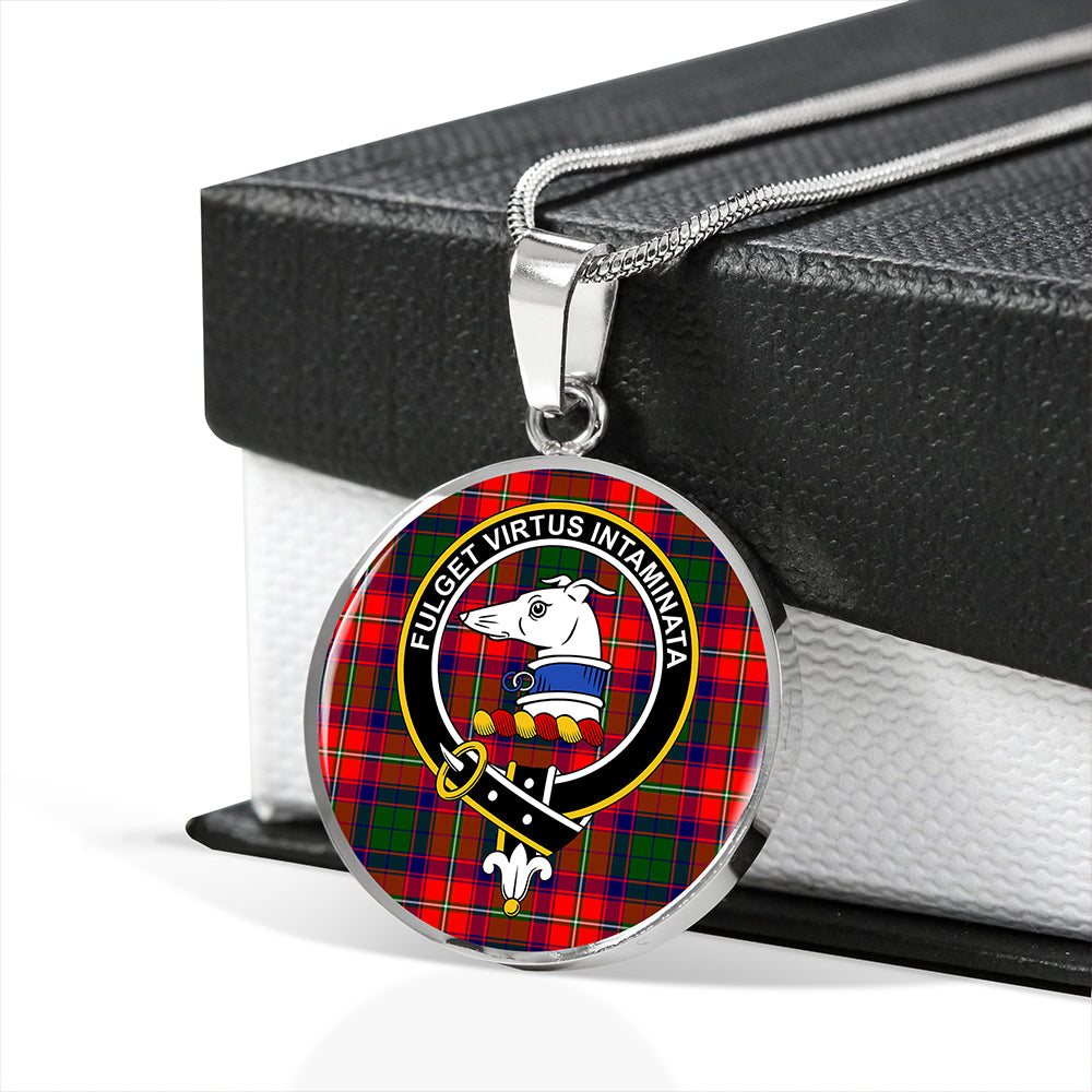 Belshes Tartan Crest Circle Necklace