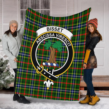 Bisset Tartan Crest Premium Blanket