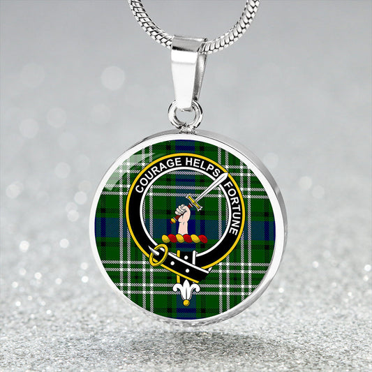 Blackadder Tartan Crest Circle Necklace