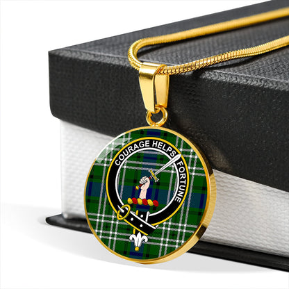 Blackadder Tartan Crest Circle Necklace