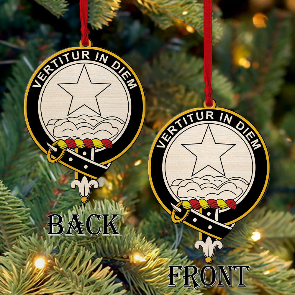 Blackstock Tartan Crest Wood Acrylic Ornament