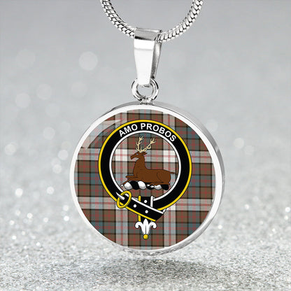 Blair Dress Weathered Tartan Crest Circle Necklace