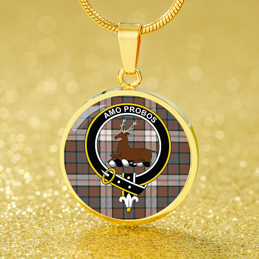 Blair Dress Weathered Tartan Crest Circle Necklace