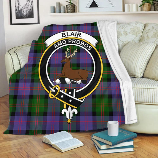 Blair Modern Tartan Crest Premium Blanket