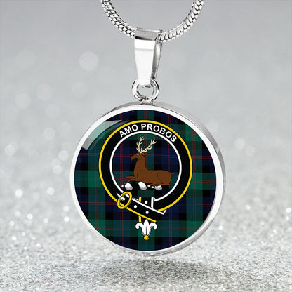 Blair Modern Tartan Crest Circle Necklace