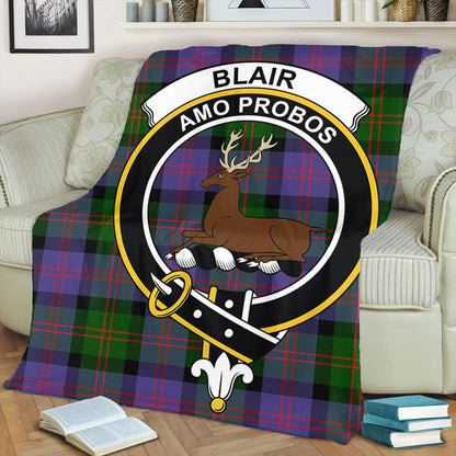 Blair Modern Tartan Crest Premium Blanket