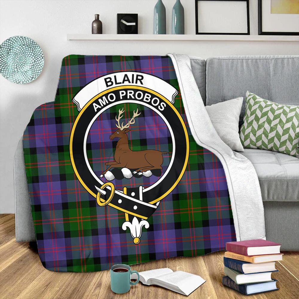 Blair Modern Tartan Crest Premium Blanket