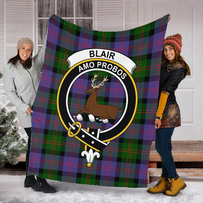 Blair Modern Tartan Crest Premium Blanket