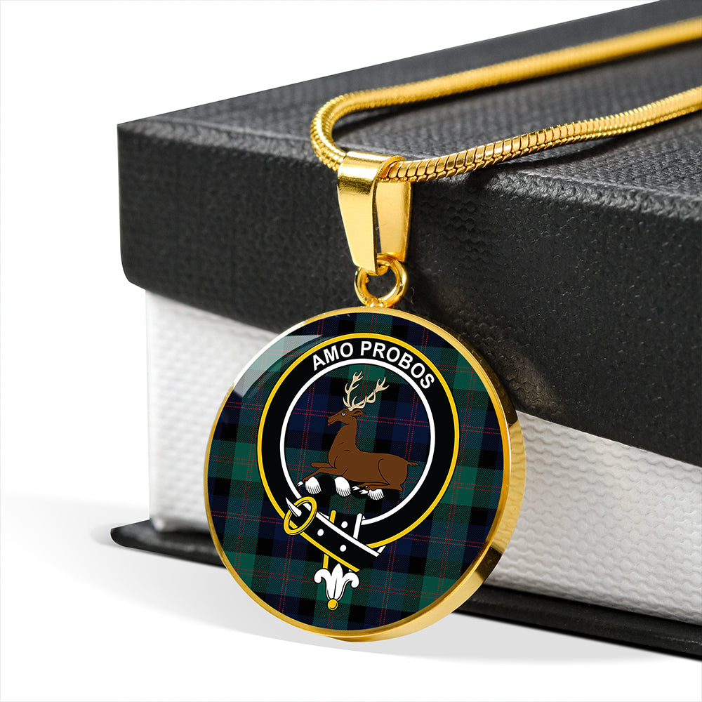 Blair Modern Tartan Crest Circle Necklace