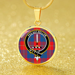 Blane Tartan Crest Circle Necklace