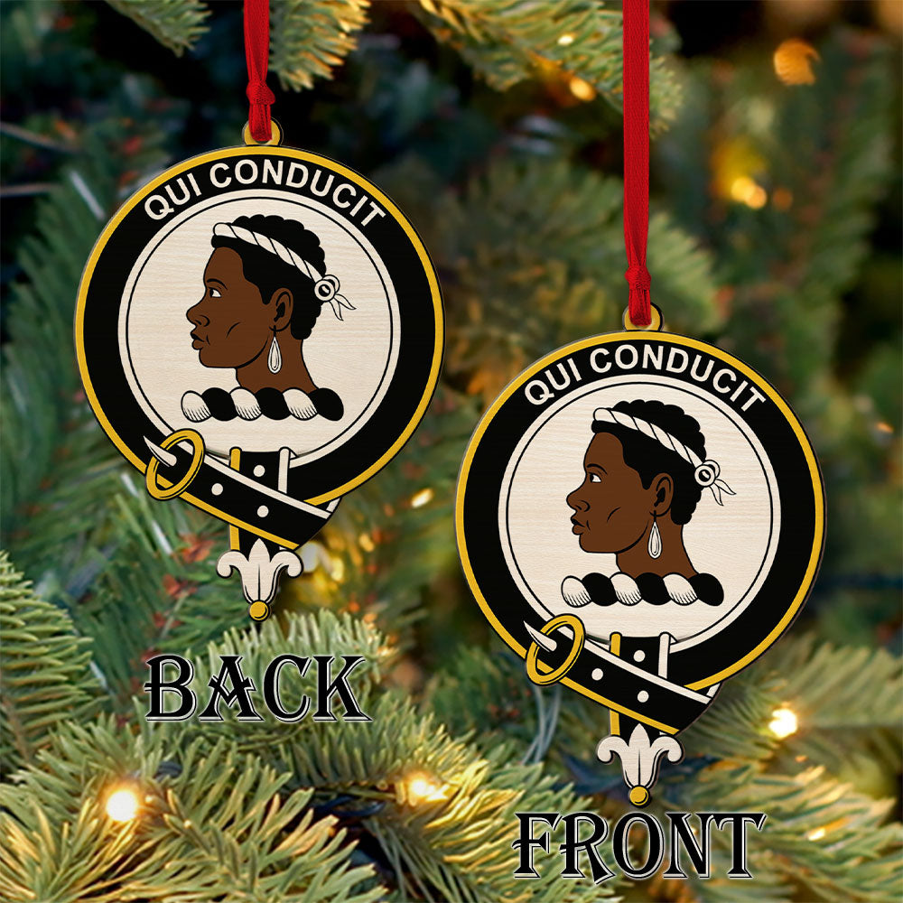 Borthwick Tartan Crest Wood Acrylic Ornament