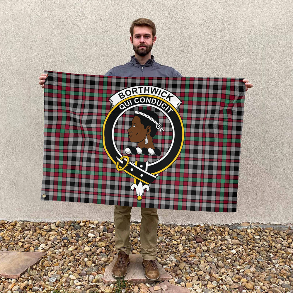 Borthwick Ancient Tartan Classic Crest House Flag