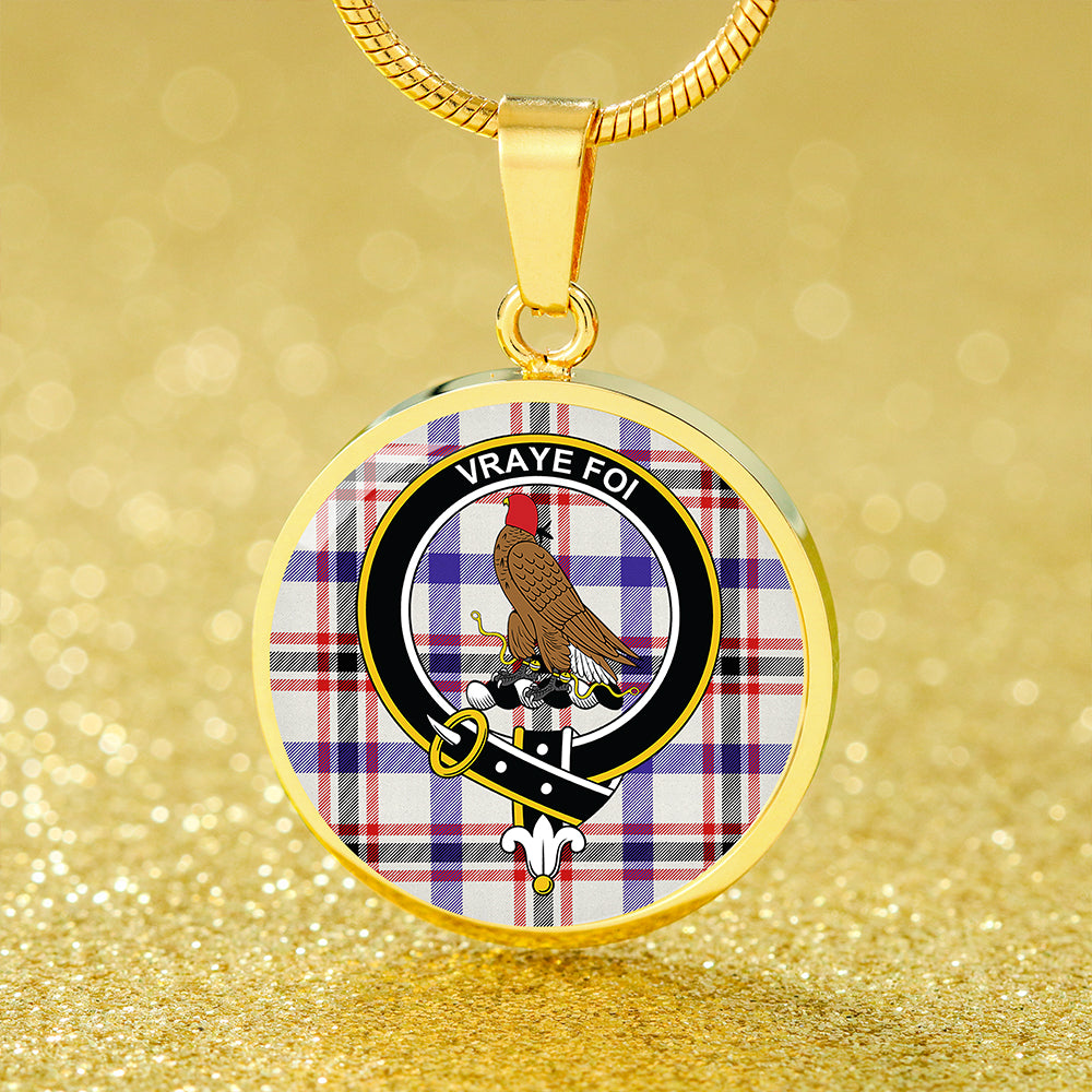 Boswell Dress Modern Tartan Crest Circle Necklace