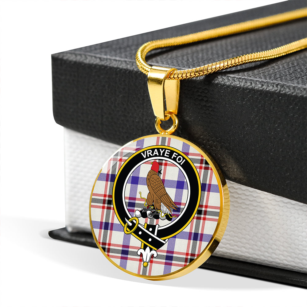 Boswell Dress Modern Tartan Crest Circle Necklace