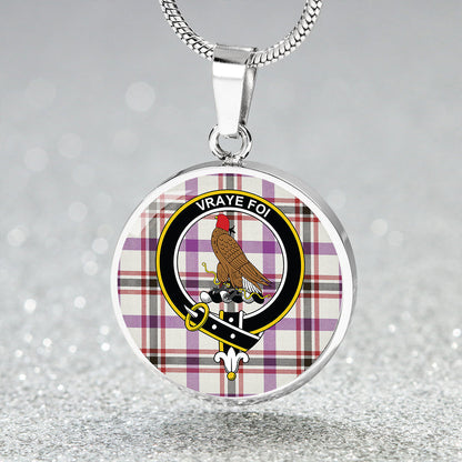 Boswell Dress Weathered Tartan Crest Circle Necklace